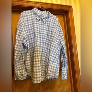 Casual Blue Plaid Button Down Shirt